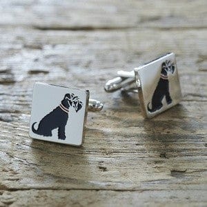 Sweet William Designs Cufflinks Black Schnauzer Dog Cufflinks