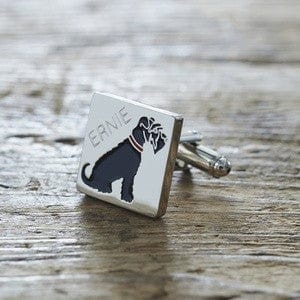 Sweet William Designs Cufflinks Black Schnauzer Dog Cufflinks