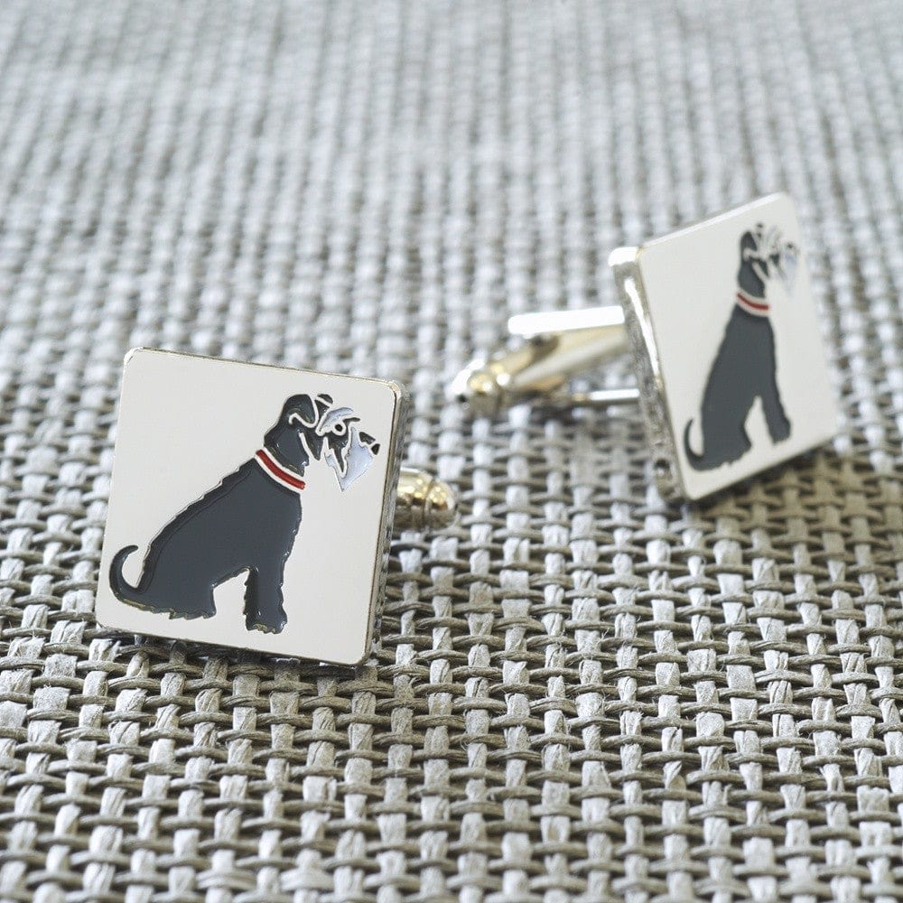 Sweet William Designs Cufflinks Grey Schnauzer Dog Cufflinks