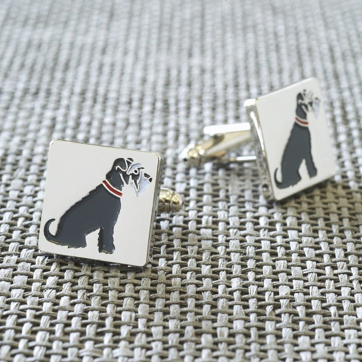 Sweet William Designs Cufflinks Grey Schnauzer Dog Cufflinks