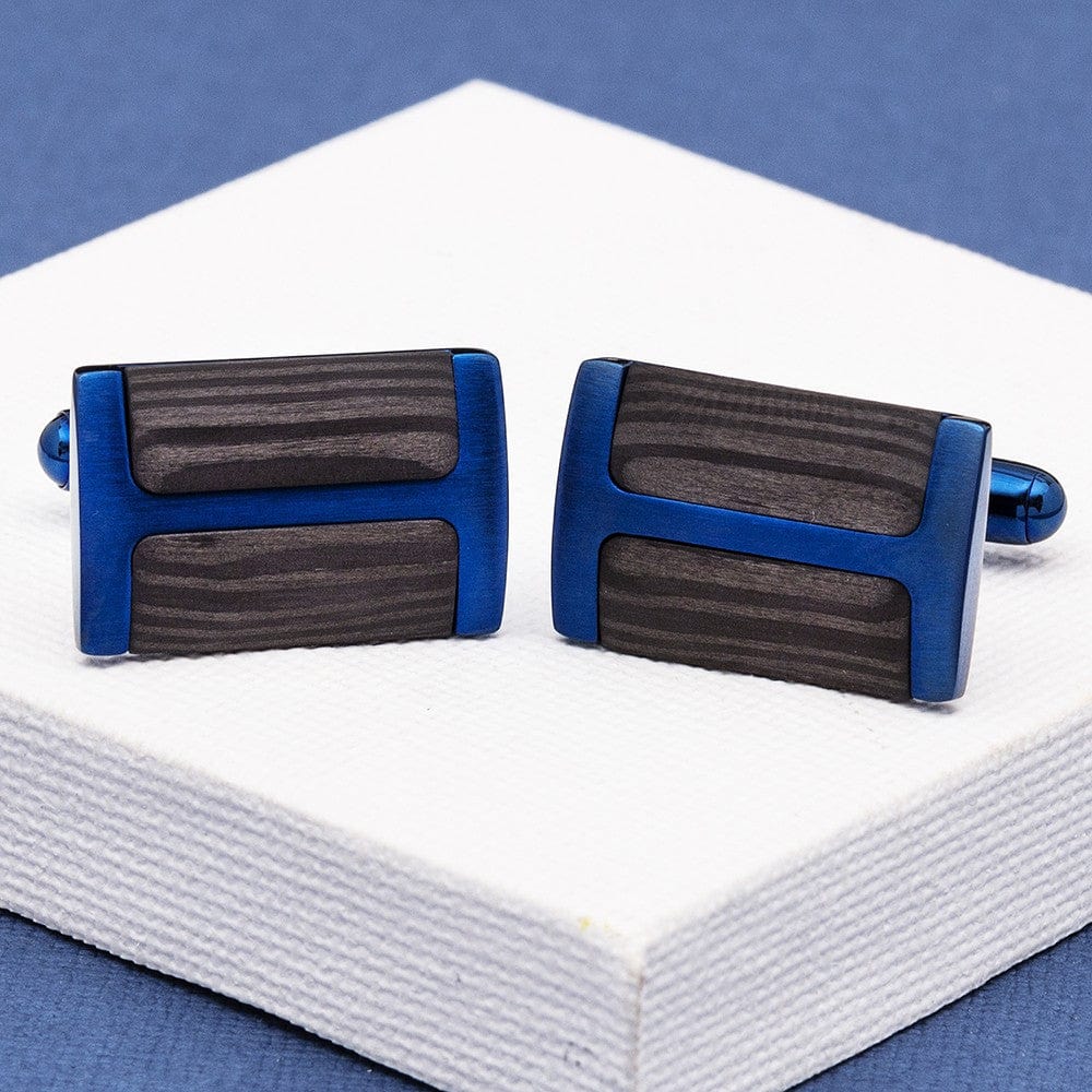 Unique & Co Cufflinks Blue and Carbon Cufflinks