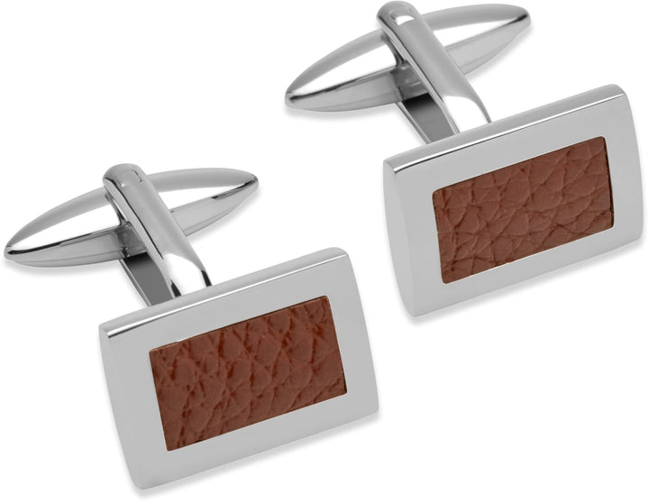 Unique & Co Cufflinks Brown Leather Cufflinks